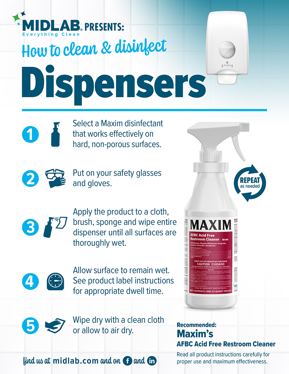 “How to Disinfect” Dispensers Midlab Distributor Resources