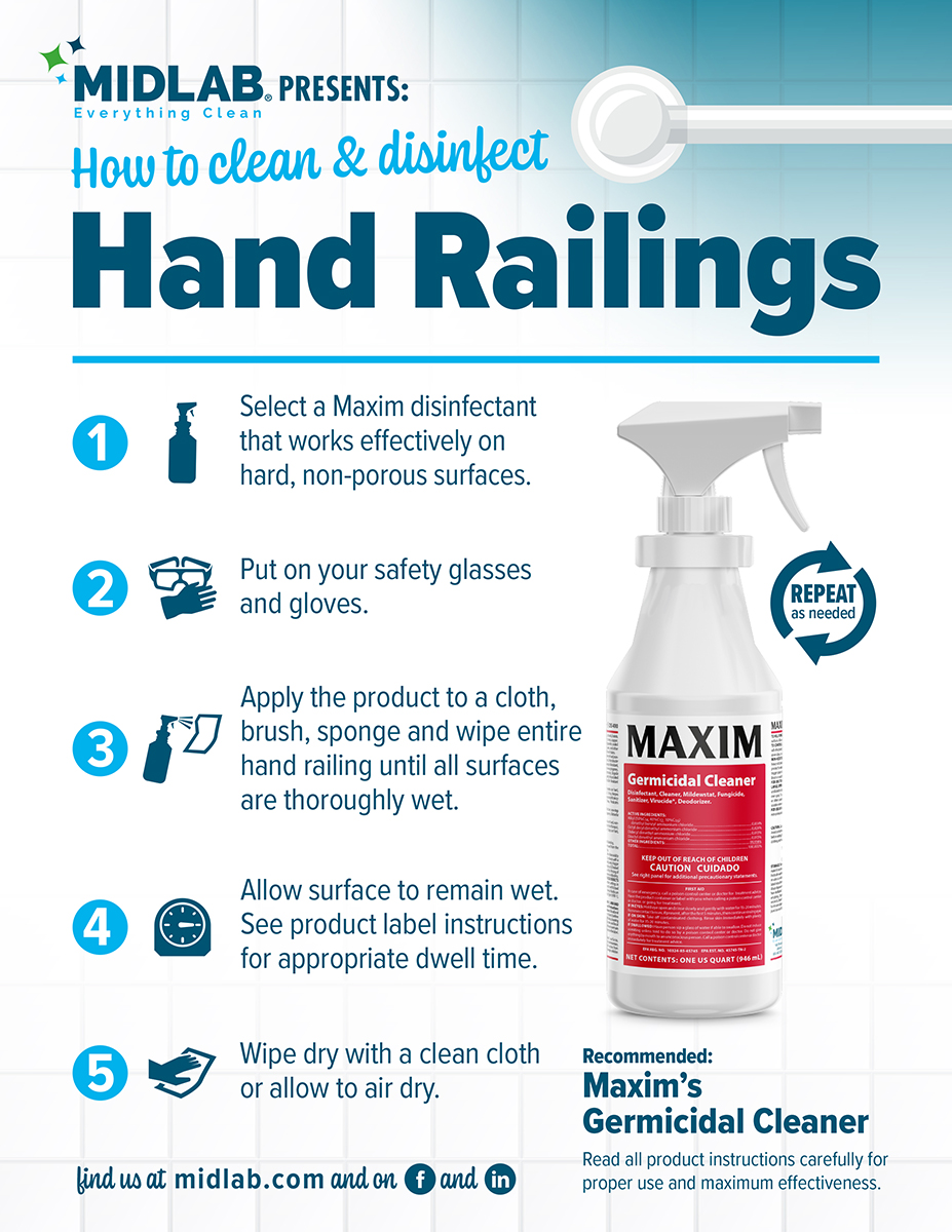 “How to Disinfect” Hand Rails Midlab Distributor Resources